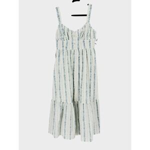 Blu Pepper Romantic Prairie Dress XL New Floral Cream Blue Babydoll Tiered Y2K